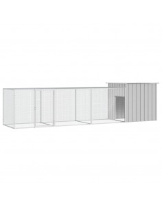 Gabbia per Polli Grigia 400x91x100 cm Acciaio Zincato 2