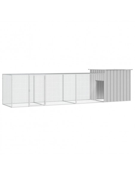 Gabbia per Polli Grigia 400x91x100 cm Acciaio Zincato