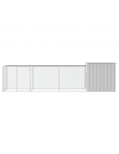 Gabbia per Polli Grigia 400x91x100 cm Acciaio Zincato