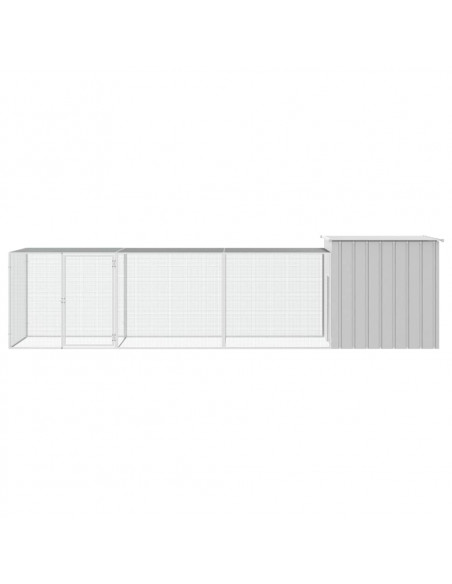 Gabbia per Polli Grigia 400x91x100 cm Acciaio Zincato