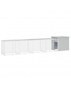 Gabbia per Polli Grigia 500x91x100 cm Acciaio Zincato 2