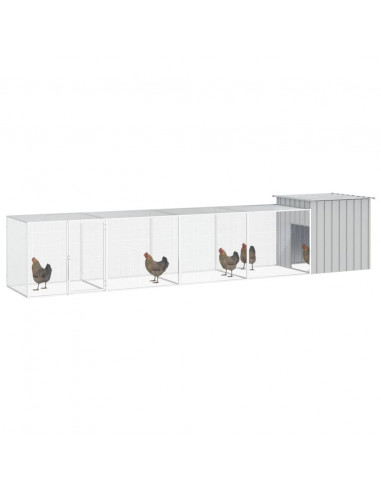 Gabbia per Polli Grigia 500x91x100 cm Acciaio Zincato