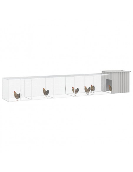 Gabbia per Polli Grigia 600x91x100 cm Acciaio Zincato