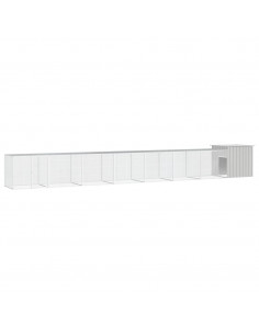 Gabbia per Polli Grigia 800x91x100 cm Acciaio Zincato 2