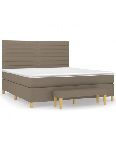 Giroletto a Molle con Materasso Tortora 160x200 cm in Tessuto