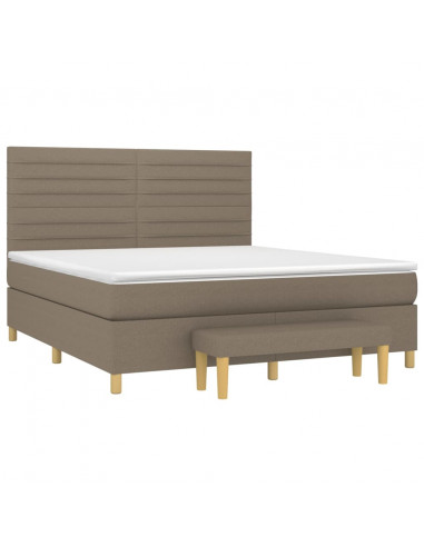 Giroletto a Molle con Materasso Tortora 160x200 cm in Tessuto