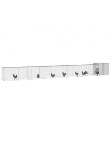 Gabbia per Polli Grigia 900x91x100 cm Acciaio Zincato