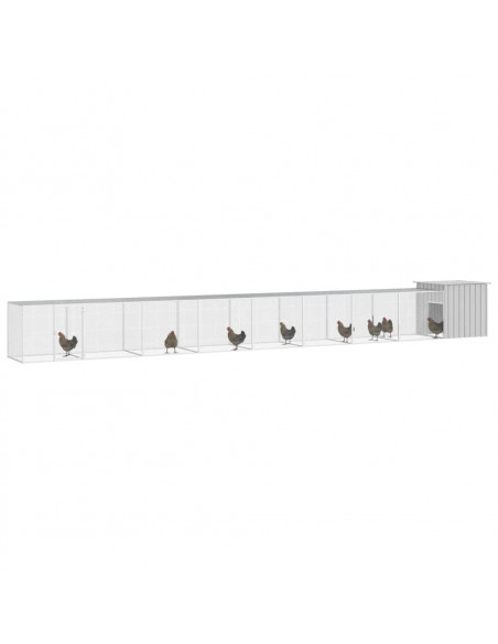 Gabbia per Polli Grigia 900x91x100 cm Acciaio Zincato