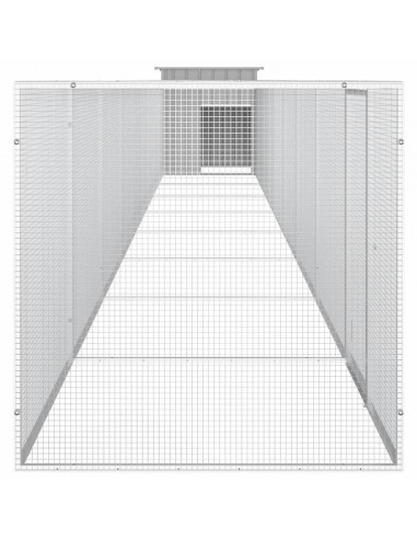 Gabbia per Polli Grigia 900x91x100 cm Acciaio Zincato