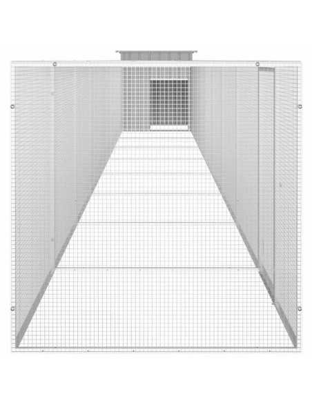 Gabbia per Polli Grigia 900x91x100 cm Acciaio Zincato
