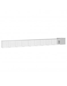 Gabbia per Polli Grigia 1000x91x100 cm Acciaio Zincato 2