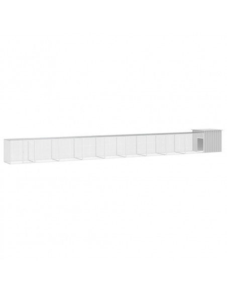 Gabbia per Polli Grigia 1000x91x100 cm Acciaio Zincato