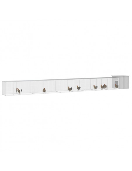 Gabbia per Polli Grigia 1000x91x100 cm Acciaio Zincato
