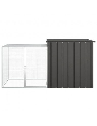 Gabbia per Conigli Antracite 200x91x100 cm Acciaio Zincato