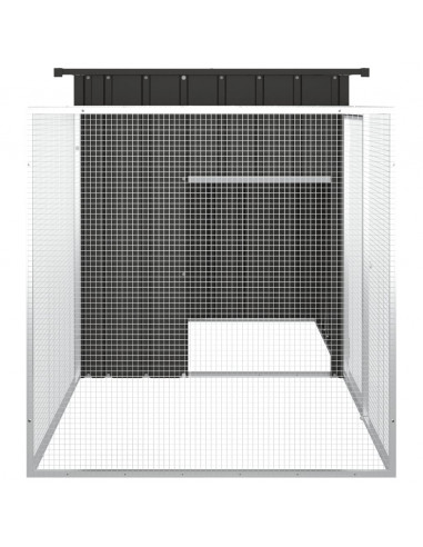 Gabbia per Conigli Antracite 200x91x100 cm Acciaio Zincato