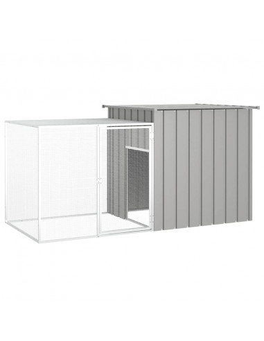 Gabbia per Conigli Grigia 200x91x100 cm Acciaio Zincato