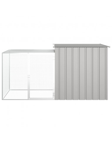 Gabbia per Conigli Grigia 200x91x100 cm Acciaio Zincato