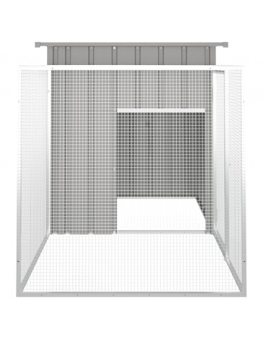 Gabbia per Conigli Grigia 200x91x100 cm Acciaio Zincato