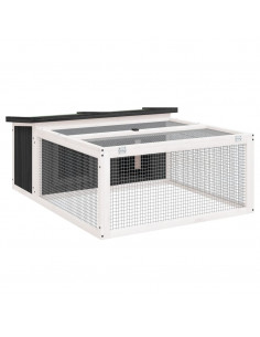 Conigliera Grigia 117,5x97x47,5 cm in Legno Massello di Pino 2