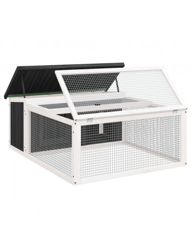 Conigliera Grigia 117,5x97x47,5 cm in Legno Massello di Pino