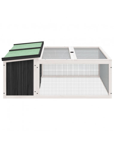 Conigliera Grigia 117,5x97x47,5 cm in Legno Massello di Pino