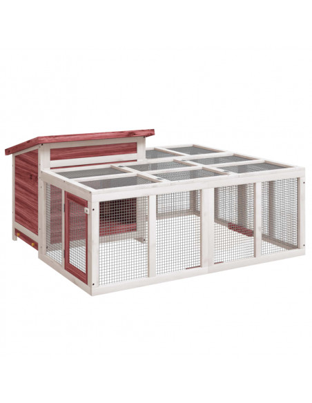 Conigliera Moka 144x123x67,5 cm in Legno Massello di Pino