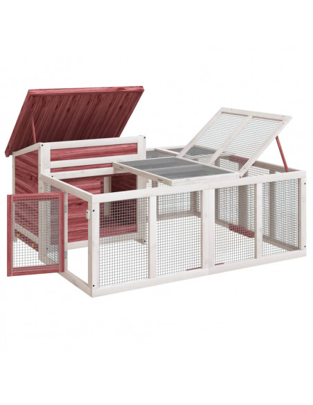 Conigliera Moka 144x123x67,5 cm in Legno Massello di Pino