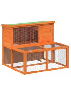 Conigliera Marrone 102x90x84,5 cm in Legno Massello di Pino 2