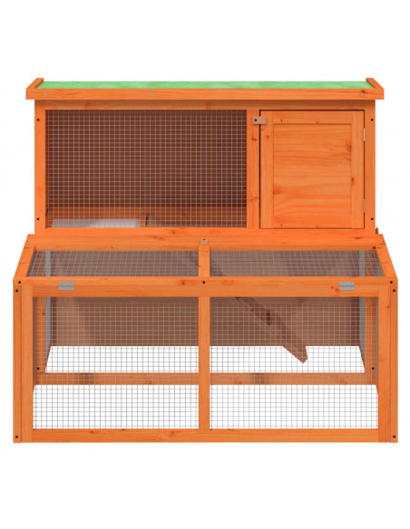 Conigliera Marrone 102x90x84,5 cm in Legno Massello di Pino