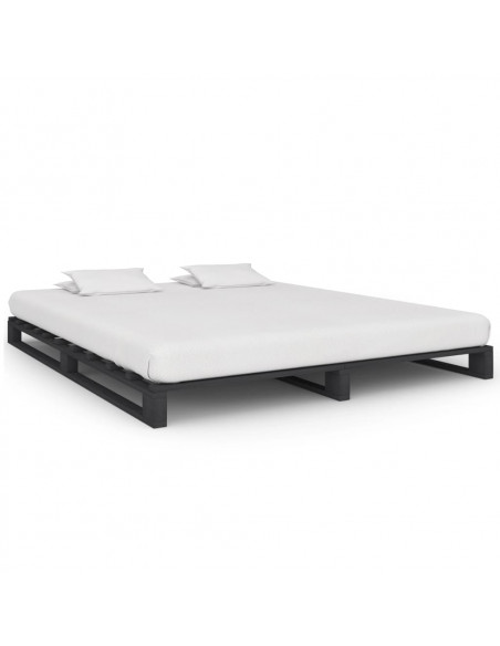 Giroletto in Pallet Grigio Legno Massello di Pino 160x200 cm
