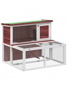 Conigliera Moka 102x90x84,5 cm in Legno Massello di Pino 2