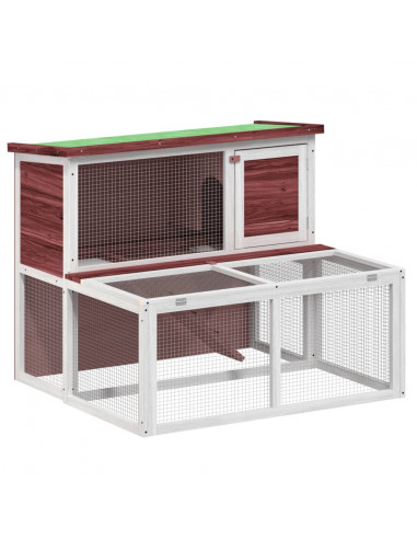 Conigliera Moka 102x90x84,5 cm in Legno Massello di Pino