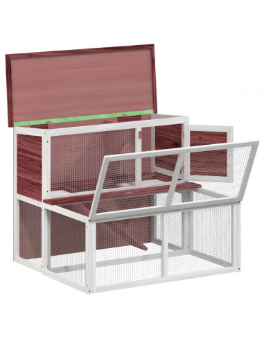 Conigliera Moka 102x90x84,5 cm in Legno Massello di Pino