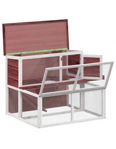 Conigliera Moka 102x90x84,5 cm in Legno Massello di Pino