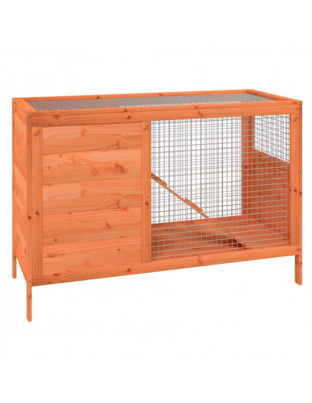 Conigliera Marrone 103x44x69,5 cm in Legno Massello di Pino