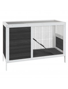 Conigliera Grigia 103x44x69,5 cm in Legno Massello di Pino 2