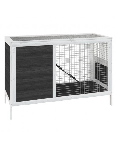 Conigliera Grigia 103x44x69,5 cm in Legno Massello di Pino