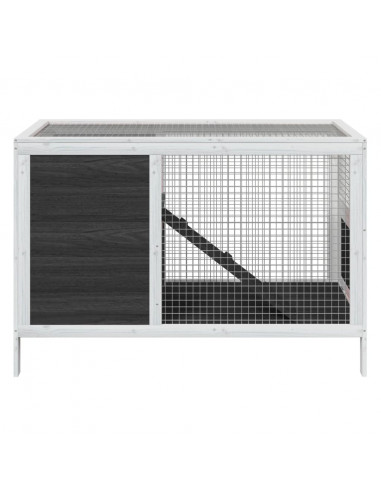 Conigliera Grigia 103x44x69,5 cm in Legno Massello di Pino