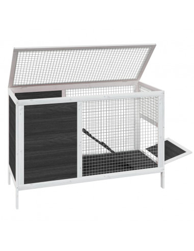 Conigliera Grigia 103x44x69,5 cm in Legno Massello di Pino