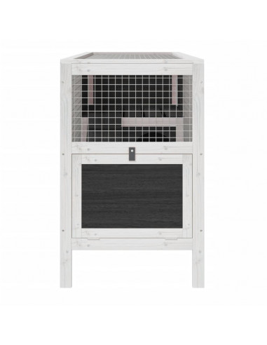 Conigliera Grigia 103x44x69,5 cm in Legno Massello di Pino