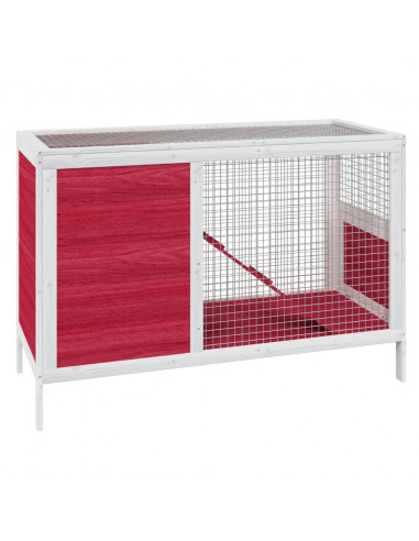 Conigliera Rossa 103x44x69,5 cm in Legno Massello di Pino