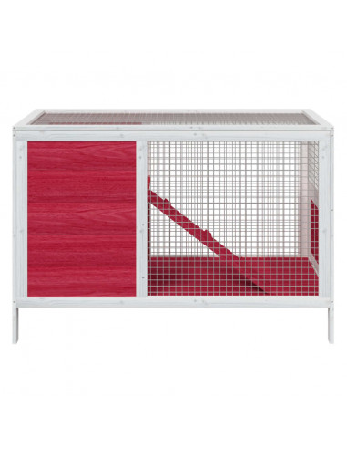Conigliera Rossa 103x44x69,5 cm in Legno Massello di Pino