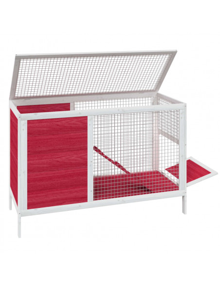 Conigliera Rossa 103x44x69,5 cm in Legno Massello di Pino