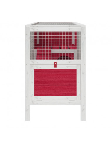 Conigliera Rossa 103x44x69,5 cm in Legno Massello di Pino