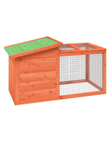 Conigliera Marrone 100,5x54x55 cm in Legno Massello di Pino