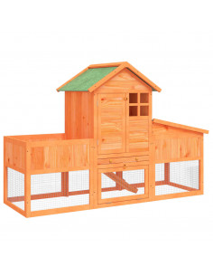 Conigliera Marrone 170x63x113 cm in Legno Massello di Pino 2