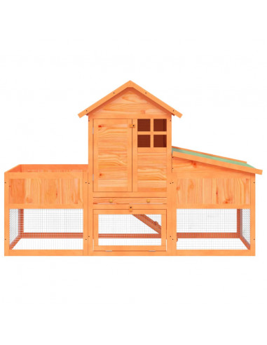 Conigliera Marrone 170x63x113 cm in Legno Massello di Pino