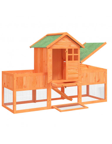 Conigliera Marrone 170x63x113 cm in Legno Massello di Pino