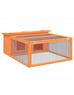 Conigliera Marrone 117,5x97x47,5 cm in Legno Massello di Pino 2