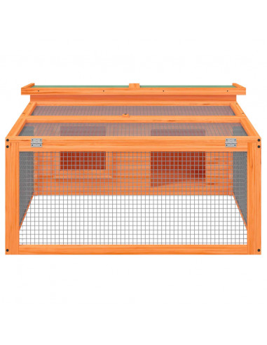 Conigliera Marrone 117,5x97x47,5 cm in Legno Massello di Pino